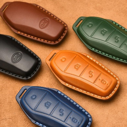 Luxury Leather Car Key Case Cover Fob Shell for BYD